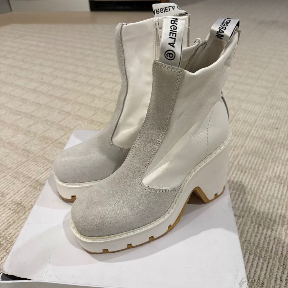 Maison Margiela MM6 White & Gray Boots Booties 38 8